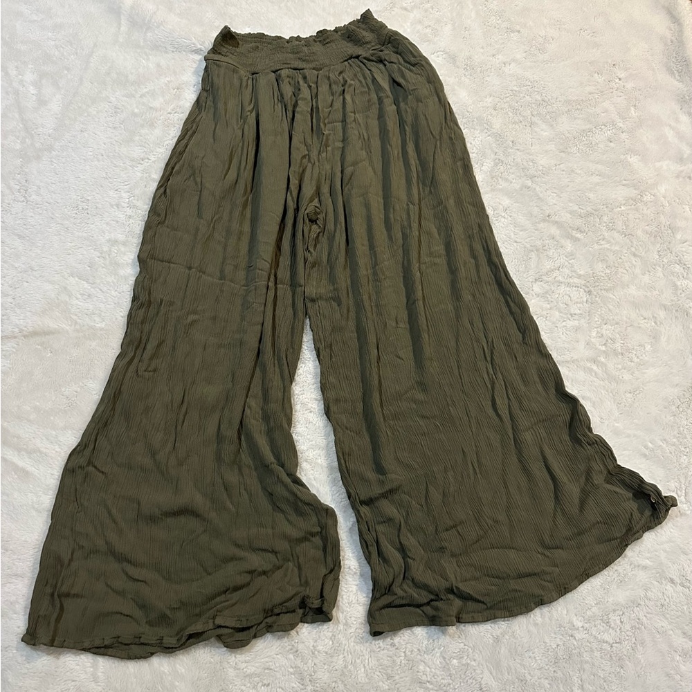 La Vie en Rose - Aqua Textured Olive Pants